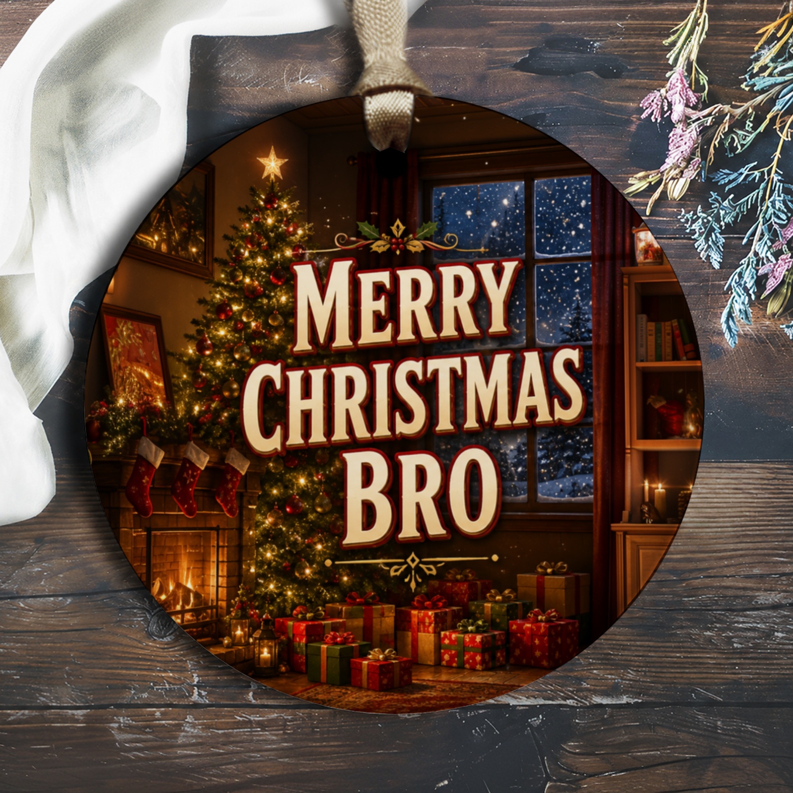 Merry Christmas Bro Ornament Holiday Decor Christmas Tree Decoration Festive Gift For Brother Xmas Ornament O1397