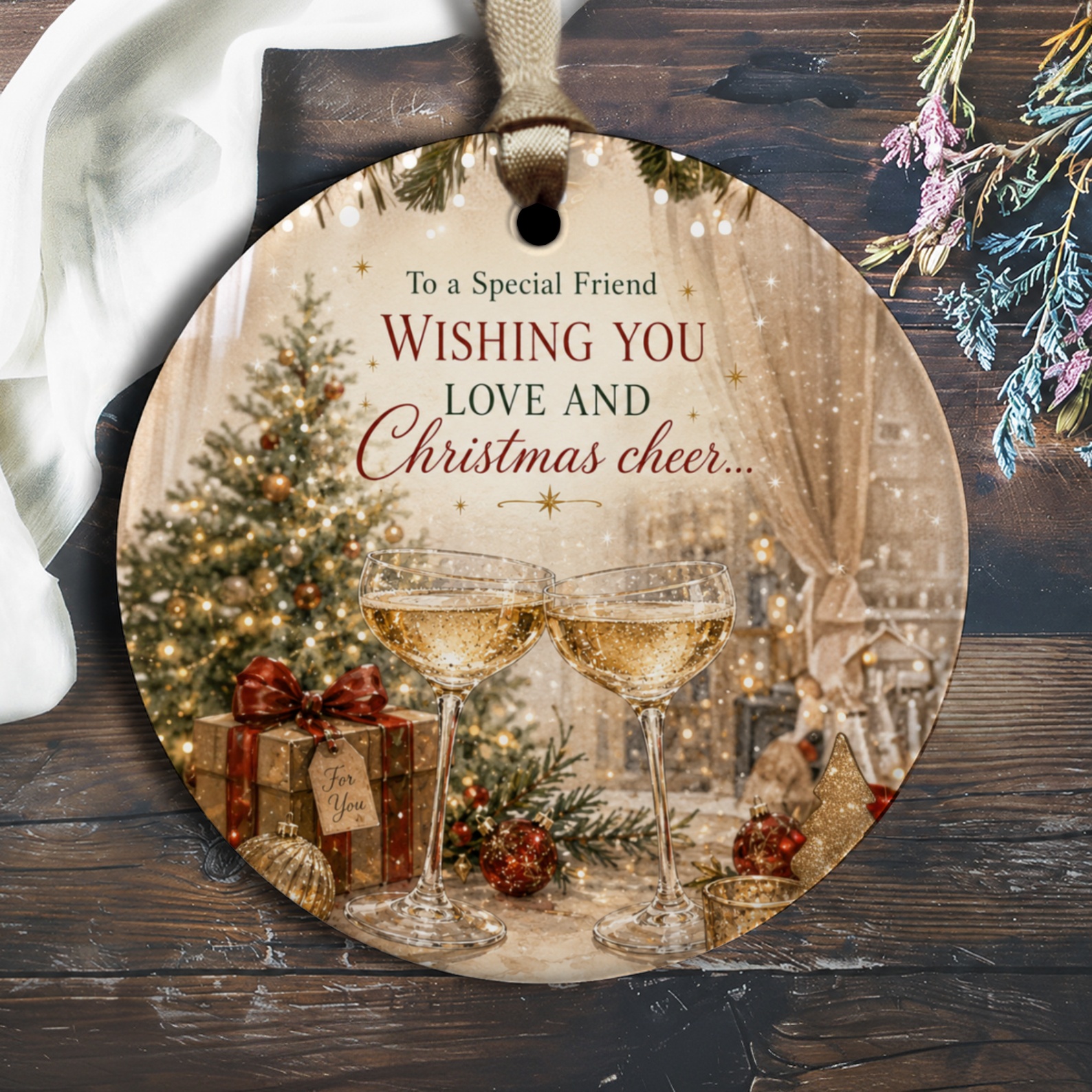 To A Special Friend Wishing You Love And Christmas Cheer Ornament Festive Holiday Decor Gift For Friend Xmas Tree Decoration O1406