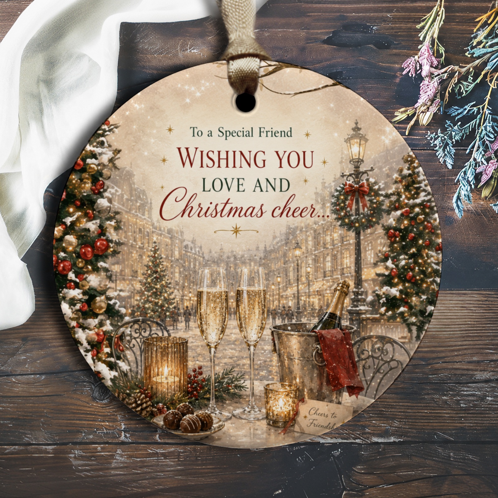 To A Special Friend Wishing You Love And Christmas Cheer Ornament Festive Holiday Decor Christmas Gift For Friend O1407