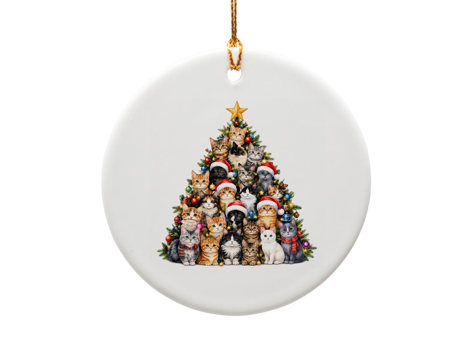 Cat Christmas Tree Ornament Cute Holiday Decor For Cat Lovers Festive Feline Christmas Tree Decoration Gift O1202