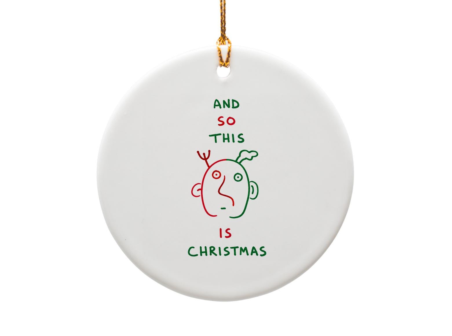 And So This Is Christmas Ornament Abstract Face Christmas Decoration Holiday Tree Decor Unique Gift Idea O1203