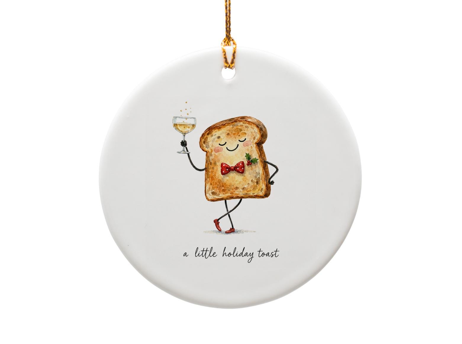 A Little Holiday Toast Ornament Christmas Decoration Cute Toast With Champagne Festive Holiday Decor Gift For Friends O1220