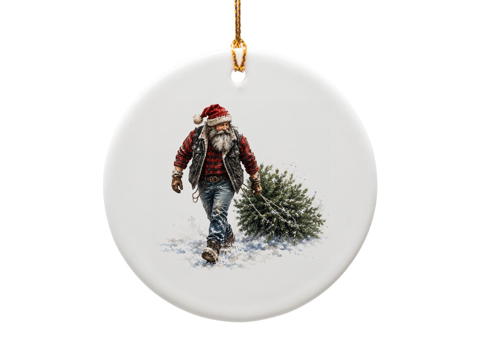 Santa With Christmas Tree Ornament Rustic Holiday Decor Festive Winter Decoration For Home Christmas Tree Santa Claus O1221