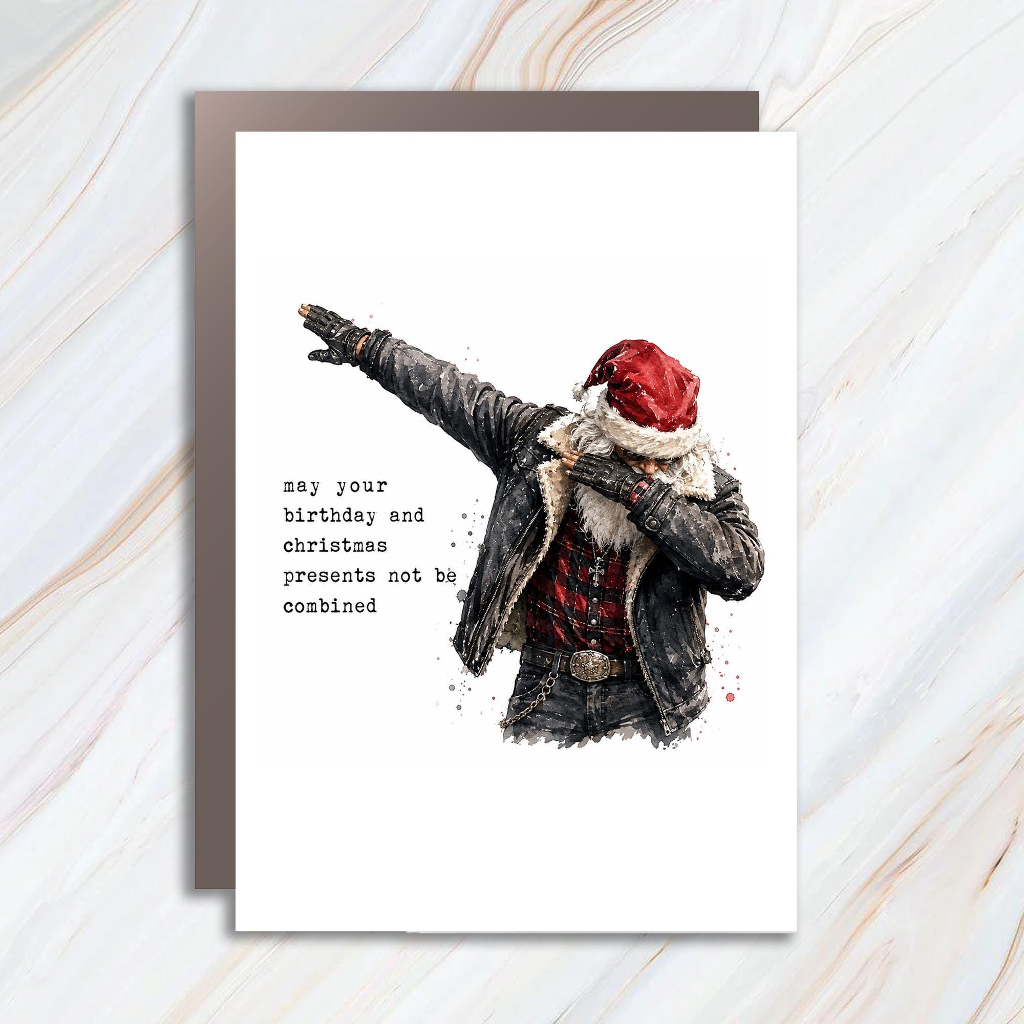May Your Birthday And Christmas Presents Not Be Combined Funny Christmas Birthday Card Santa Dabbing Holiday For Him Her C1235