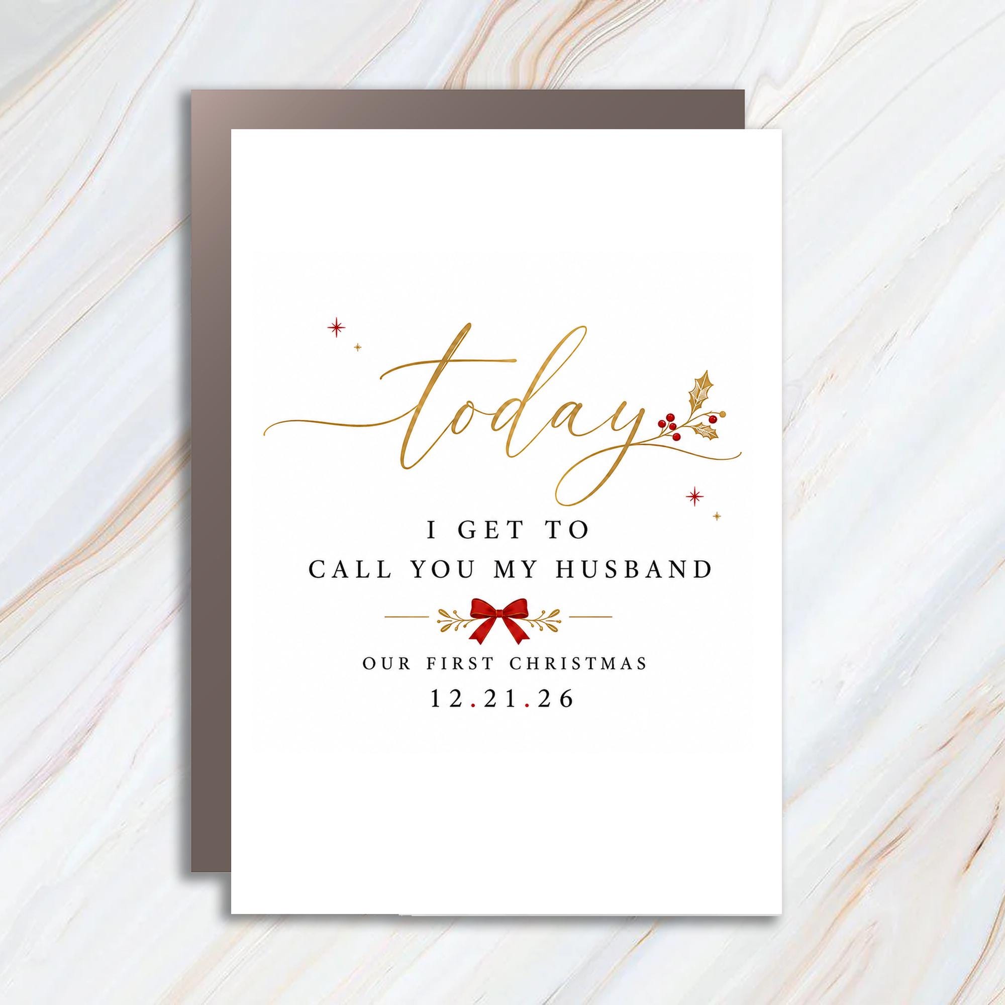 Today I Get To Call You My Husband Our First Christmas Card Festive Holiday Greeting Card For Husband C1243