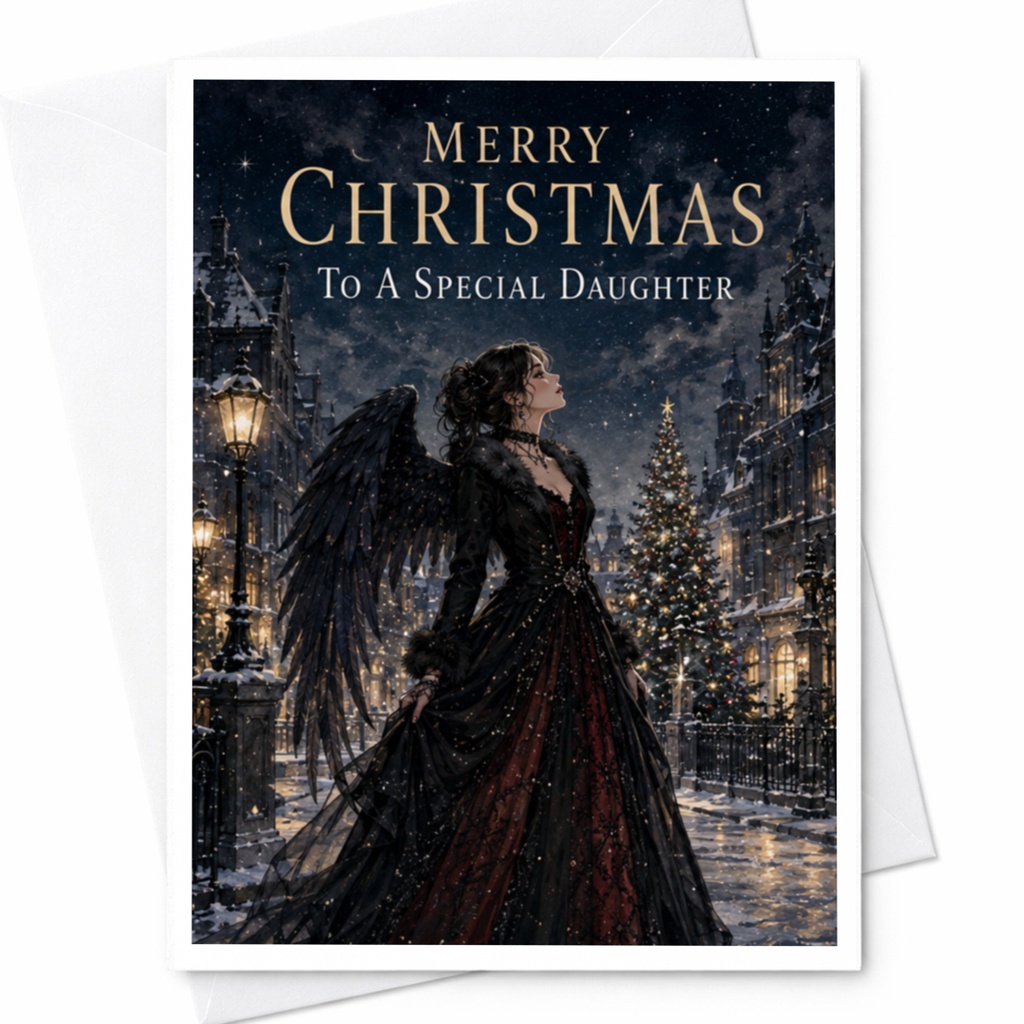 Merry Christmas To A Special Daughter Christmas Card Elegant Angel Winter Scene For Daughter Holiday Greeting Card C5591