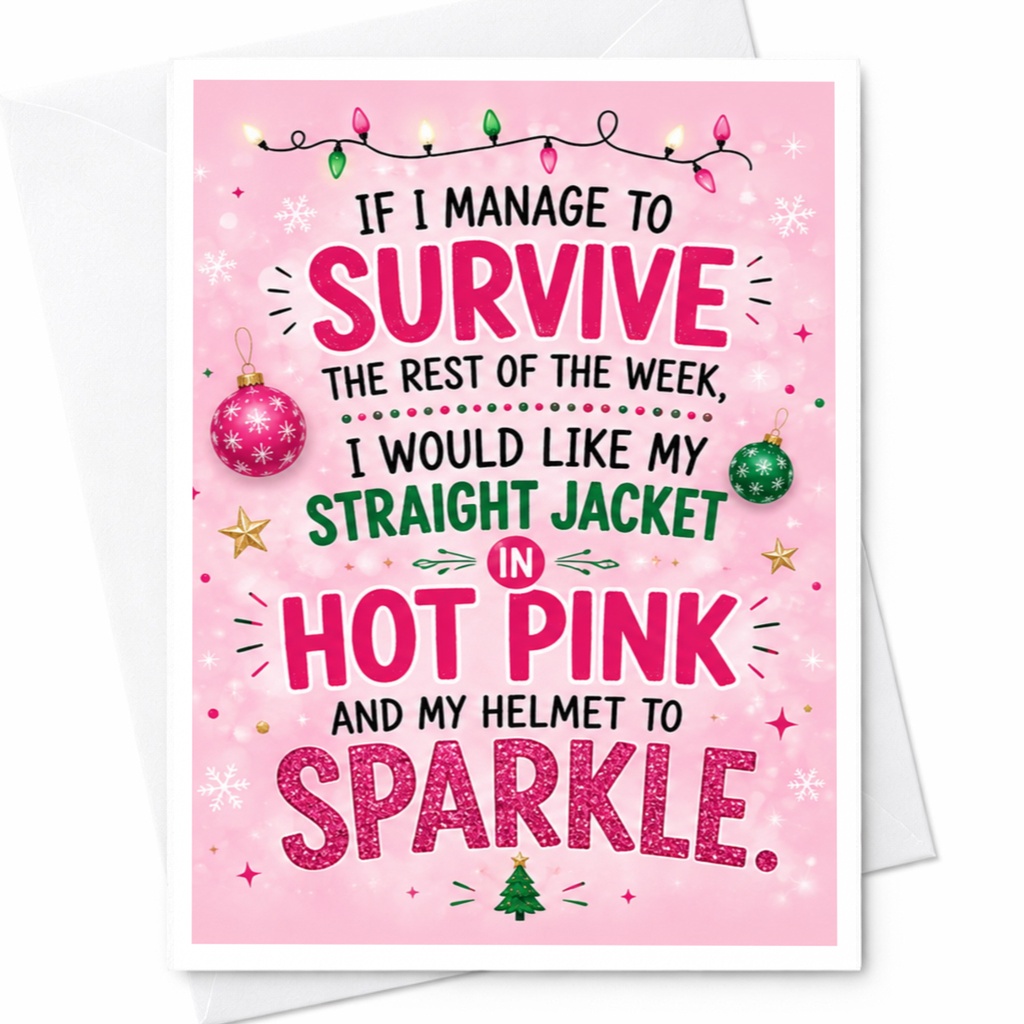 If I Manage To Survive The Rest Of The Week Christmas Card Funny Holiday Greeting Card For Colleague Office Xmas Card C5637