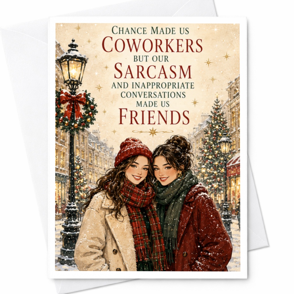Chance Made Us Coworkers But Our Sarcasm And Inappropriate Conversations Made Us Friends Christmas Card Funny Holiday Greeting For C5691