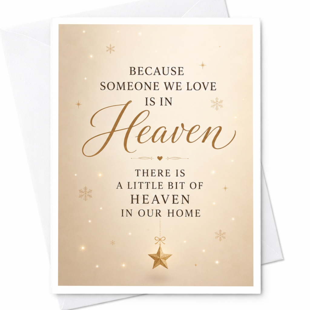 Because Someone We Love Is In Heaven Memorial Card Sympathy Greeting Card For Loss Comforting Sentimental Card C5711