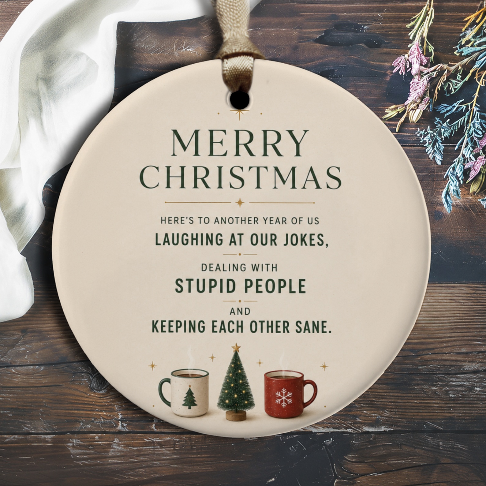 Merry Christmas Funny Ornament Holiday Decor Christmas Tree Decoration Cute Gift For Friends Family Xmas Ornament O1505