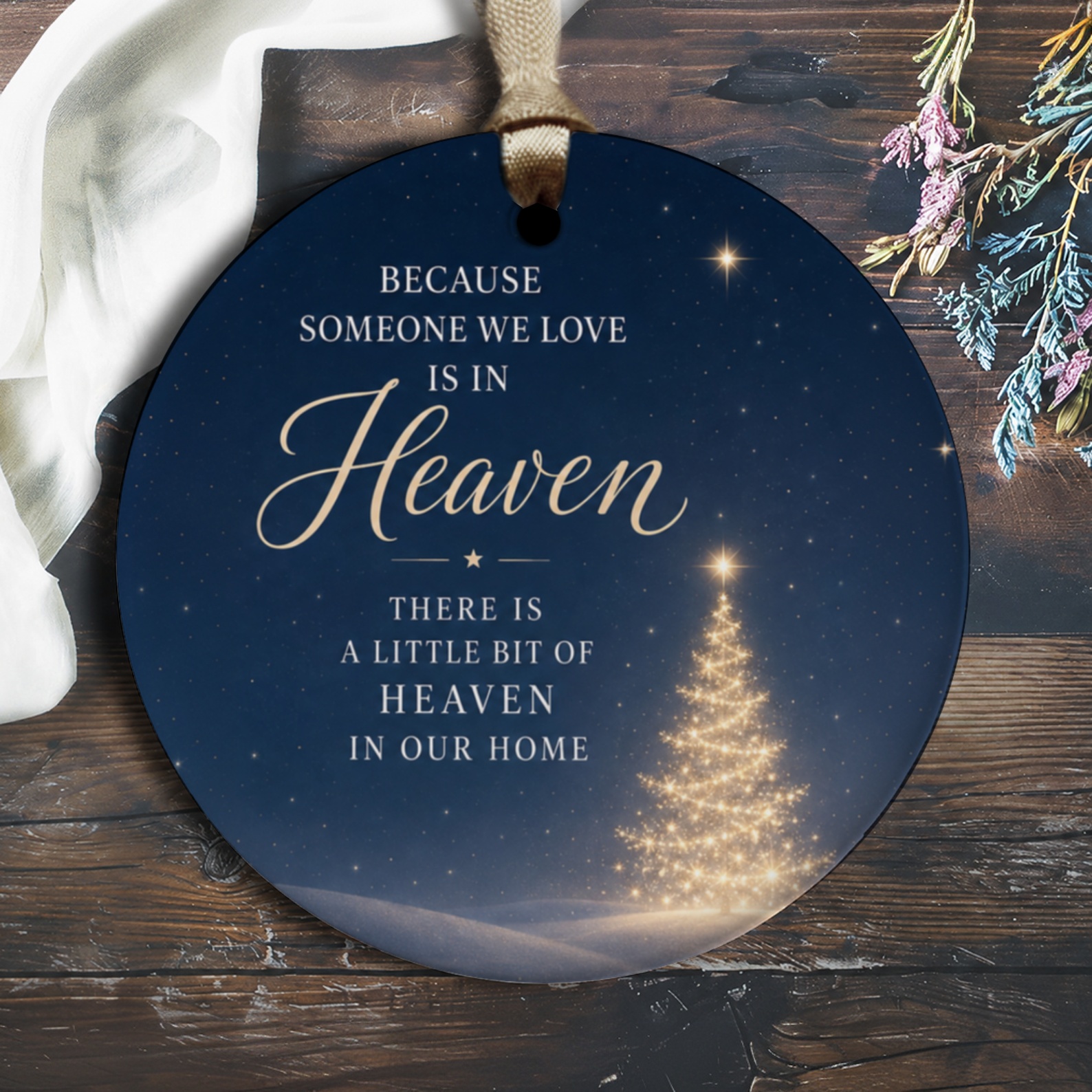 Because Someone We Love Is In Heaven Memorial Ornament Christmas Tree Remembrance Keepsake Sympathy Gift Home Decor O1513