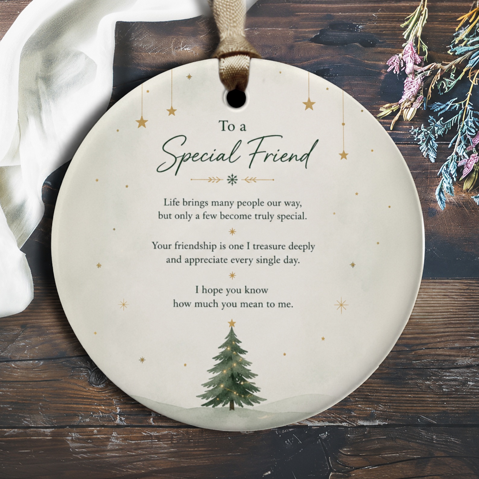 To A Special Friend Friendship Ornament Christmas Tree Decoration Gift For Best Friend Holiday Keepsake Sentimental O1536