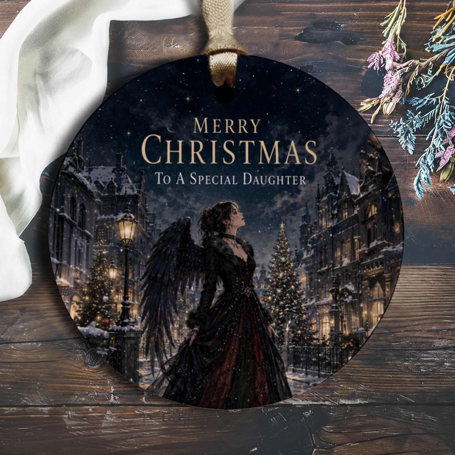 Merry Christmas To A Special Daughter Ornament Angel Winter Scene Christmas Decor Gift For Daughter Holiday Keepsake O1500