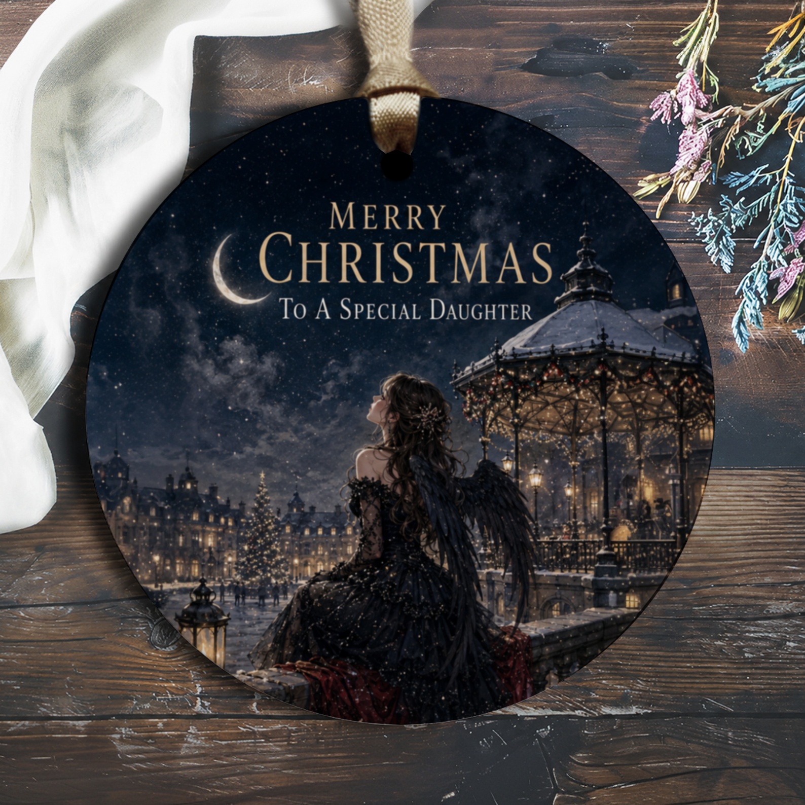 Merry Christmas To A Special Daughter Ornament Angel Winter Scene Christmas Ornament For Daughter Holiday Decor Gift O1501