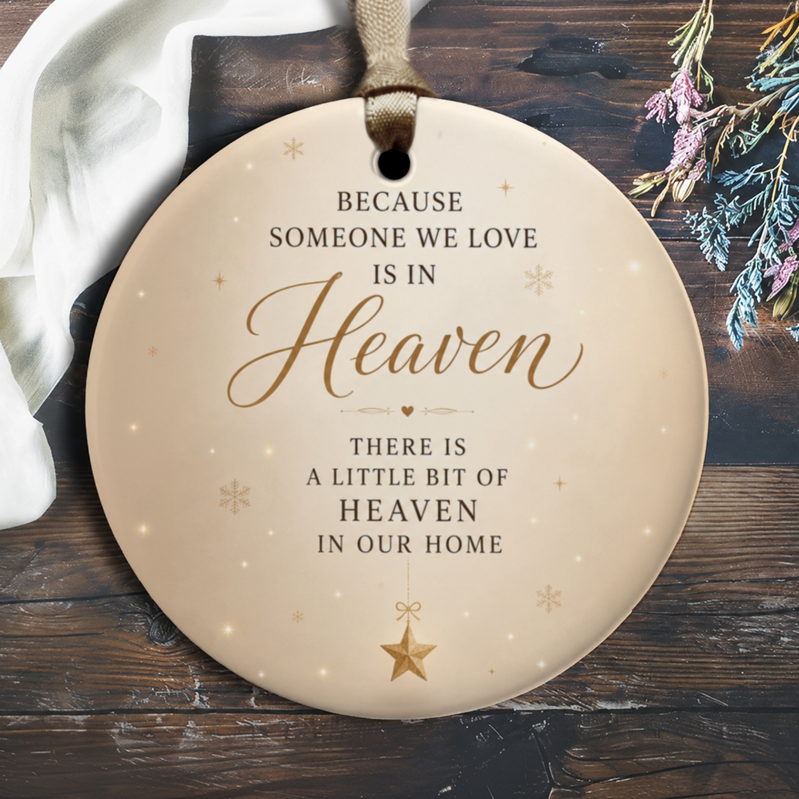 Because Someone We Love Is In Heaven Memorial Ornament Remembrance Keepsake Sympathy Gift Home Decor O1512