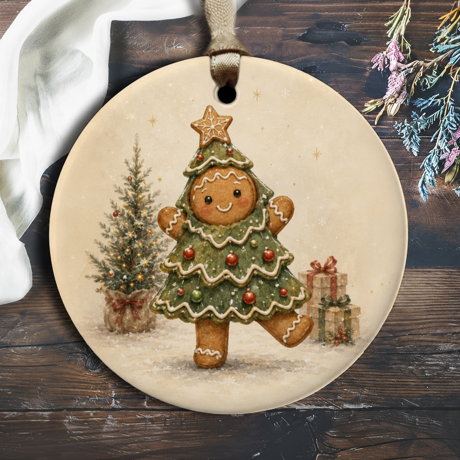 Gingerbread Man Christmas Tree Ornament Cute Holiday Decor Festive Tree Decoration For Kids Family Christmas Gift O1590