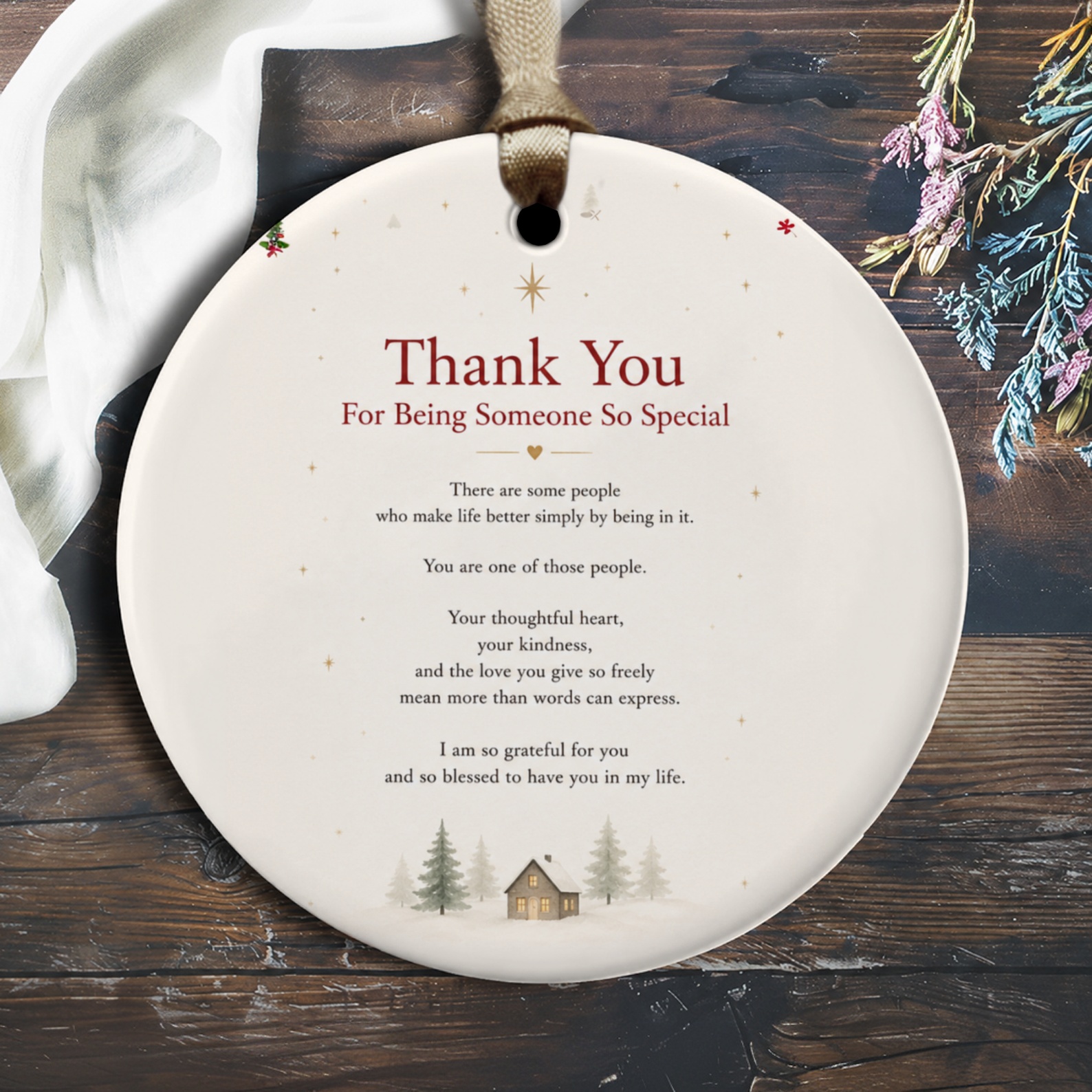 Thank You For Being Someone So Special Ornament Thoughtful Appreciation Gift Keepsake Home Decor Special Person O1578