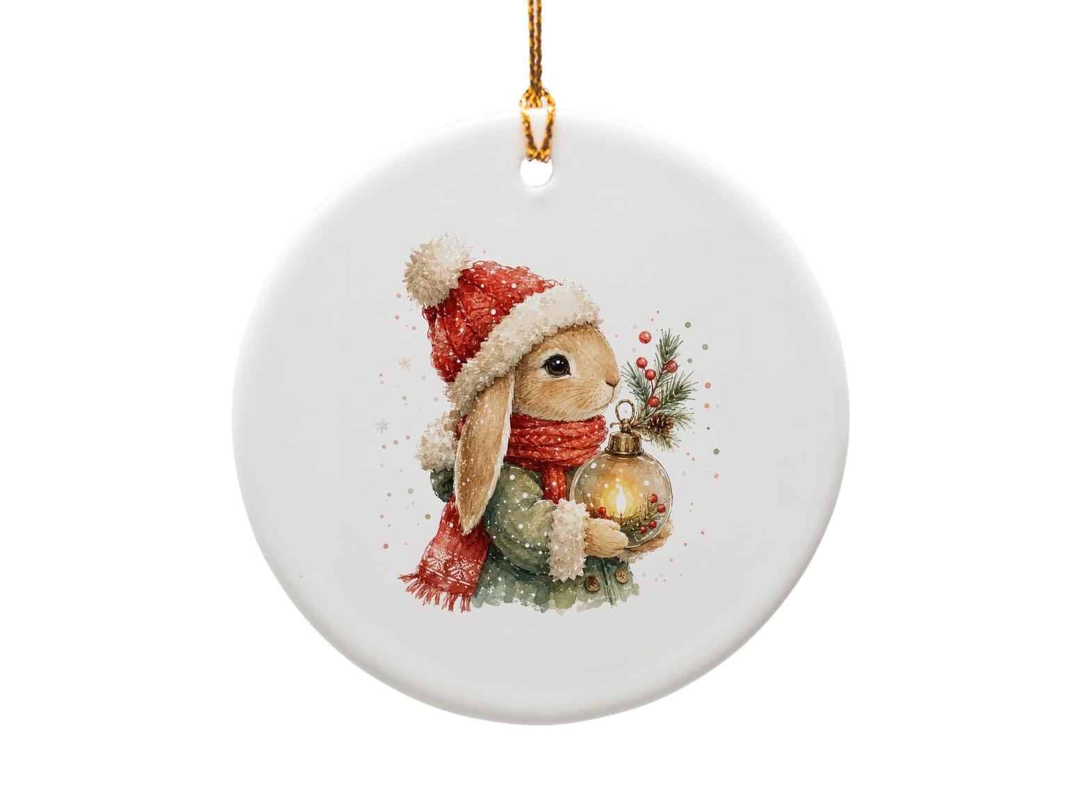 Bunny Christmas Ornament Cute Holiday Decor Winter Animal Ornament Festive Rabbit Decoration For Kids Christmas Tree O1236
