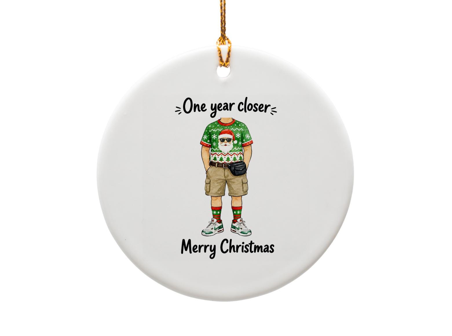 One Year Closer Merry Christmas Ornament Funny Santa Holiday Decor Unique Christmas Tree Decoration Gift O1239