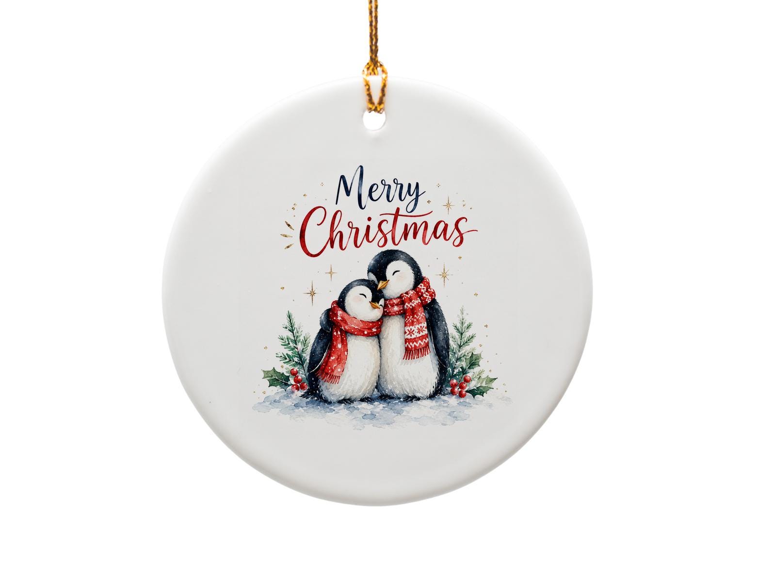 Merry Christmas Penguin Ornament Cute Holiday Decor Winter Penguins With Scarves Christmas Tree Decoration Gift O1241