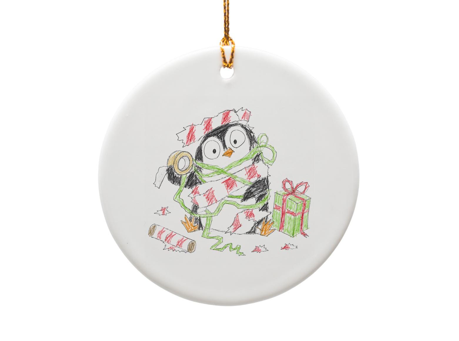 Penguin Christmas Ornament Cute Holiday Decor Gift Wrap Theme Winter Decoration For Kids Fun Festive Penguin Lover O1252