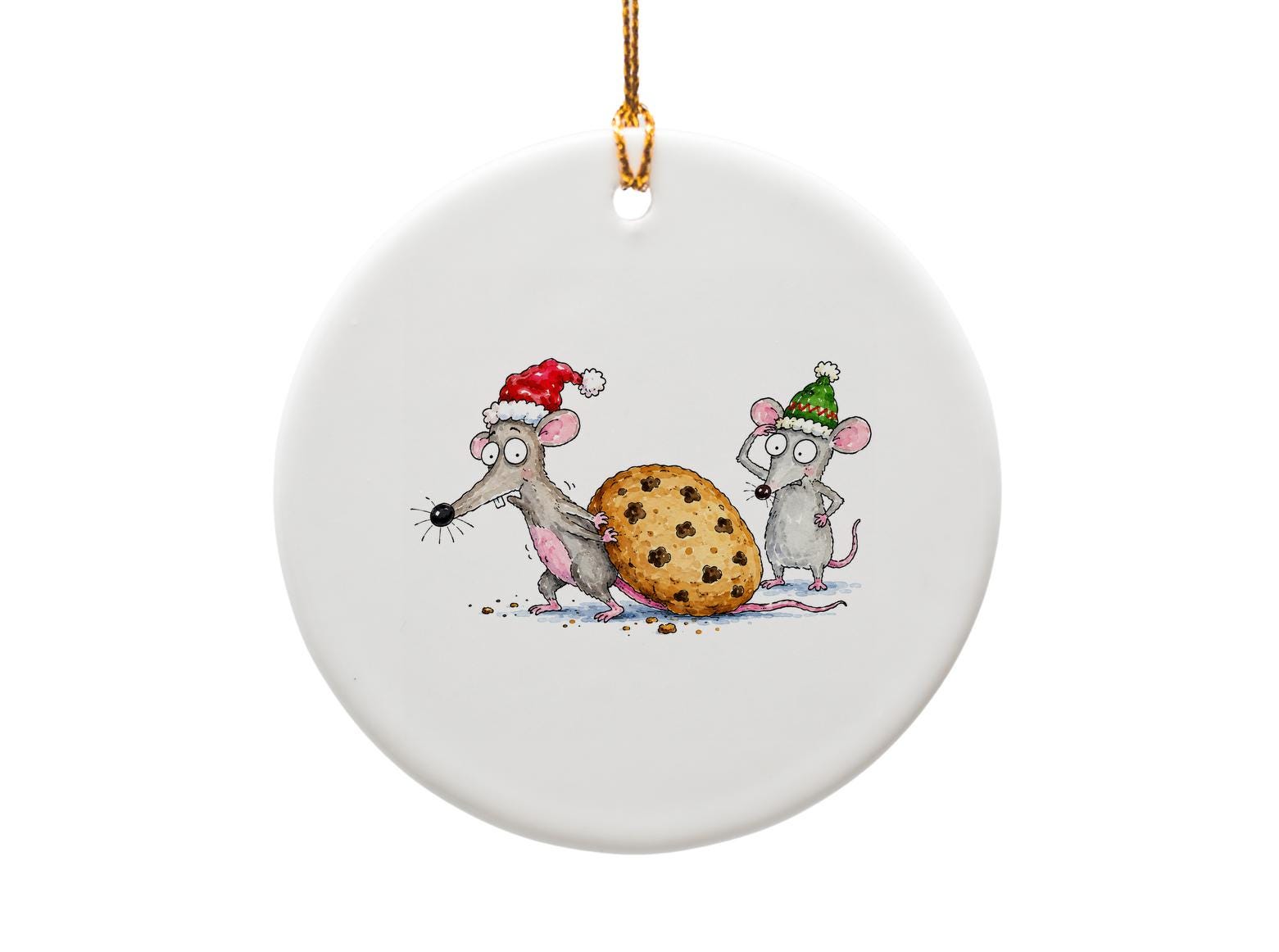 Christmas Mice Ornament Cute Holiday Decor Funny Cookie Festive Christmas Tree Decoration Gift For Animal Lovers O1260