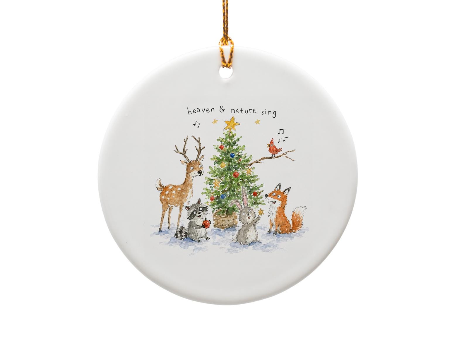 Heaven & Nature Sing Christmas Ornament Woodland Animals Holiday Decor Cute Festive Tree Decoration Winter Home Accent O1261