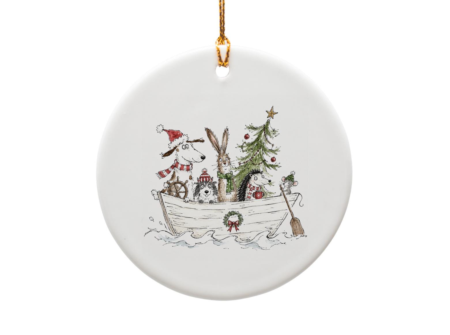 Christmas Animal Ornament Cute Holiday Decor Dog Rabbit Hedgehog Mouse Festive Tree Ornament For Animal Lover O1270