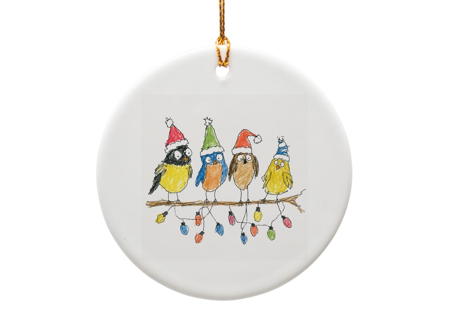 Christmas Birds Ornament Cute Holiday Decor Santa Hat Birds With Lights Festive Tree Decoration Gift For Bird Lovers O1262