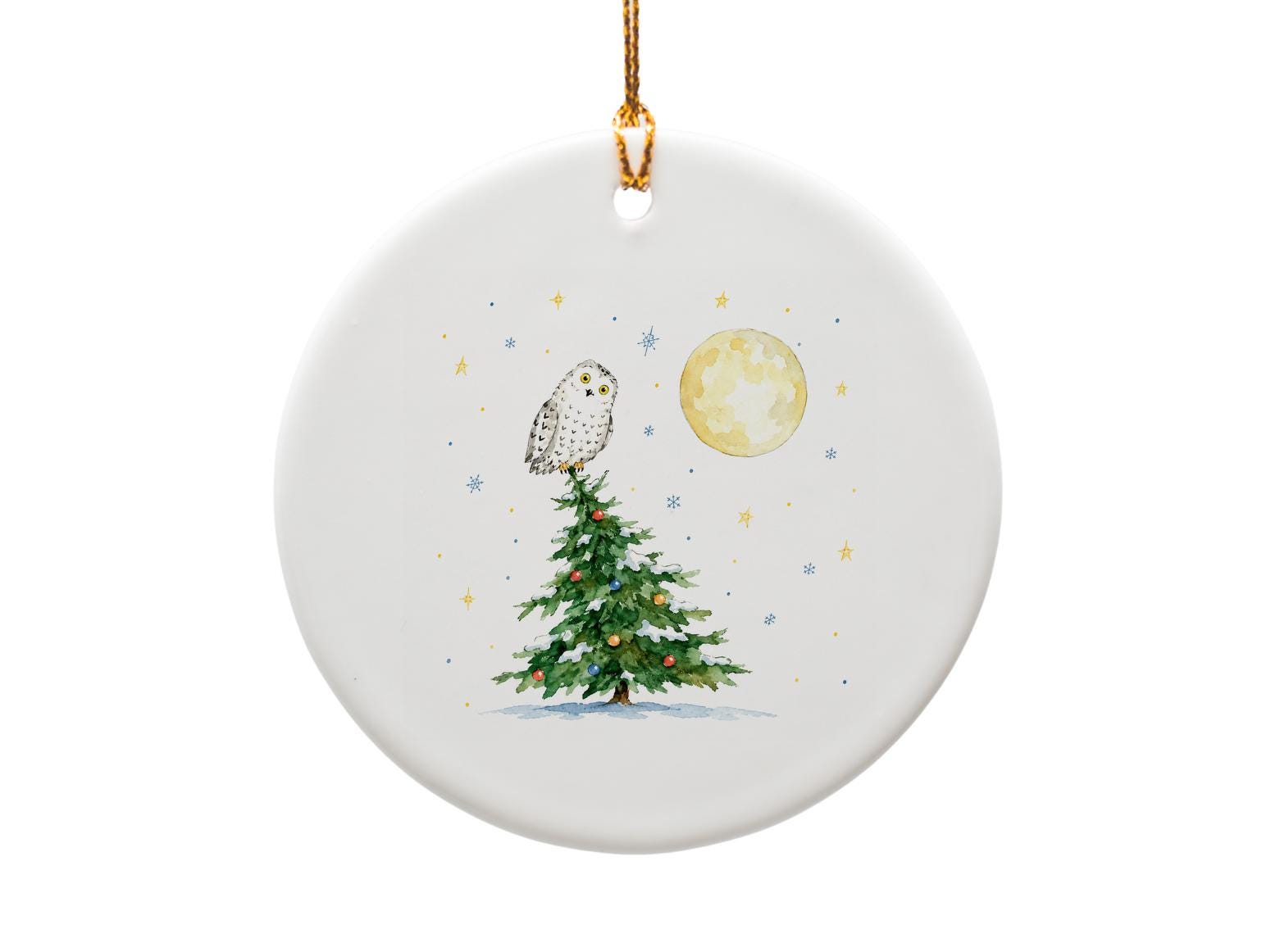 Owl On Christmas Tree Ornament Winter Holiday Decor Snowy Owl Decoration Festive Tree Ornament Nature Lover Gift O1263