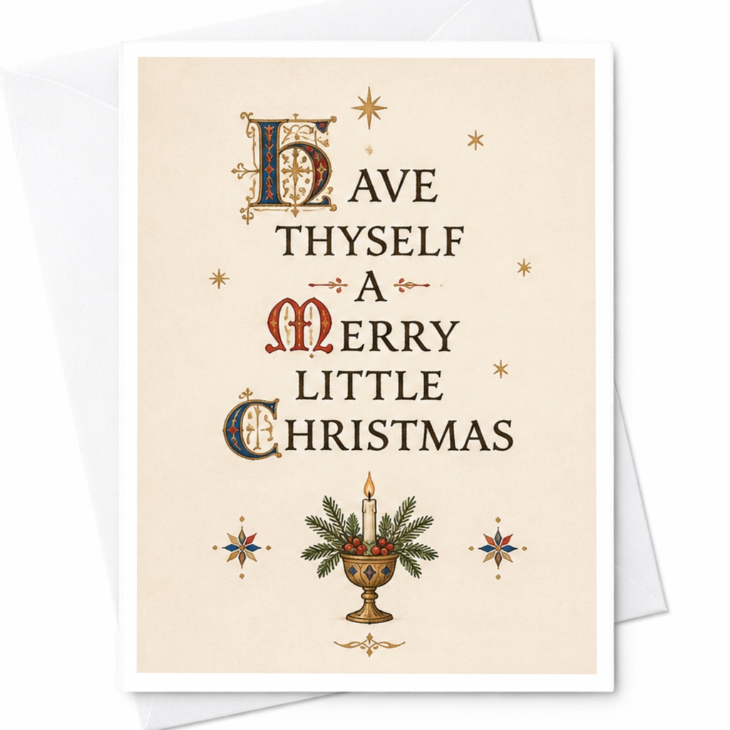 Have Thyself A Merry Little Christmas Vintage Christmas Card Holiday Greeting Card Festive Seasonal Card For Family Friends C5741