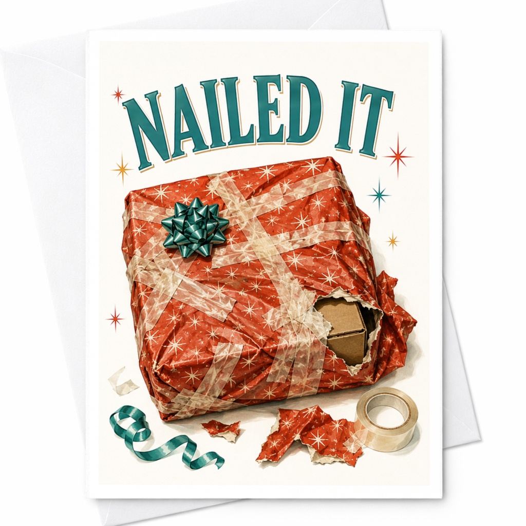 Nailed It Funny Christmas Card Holiday Greeting Card For Him Her Cheeky Xmas Card For Friend Brother Dad C5828
