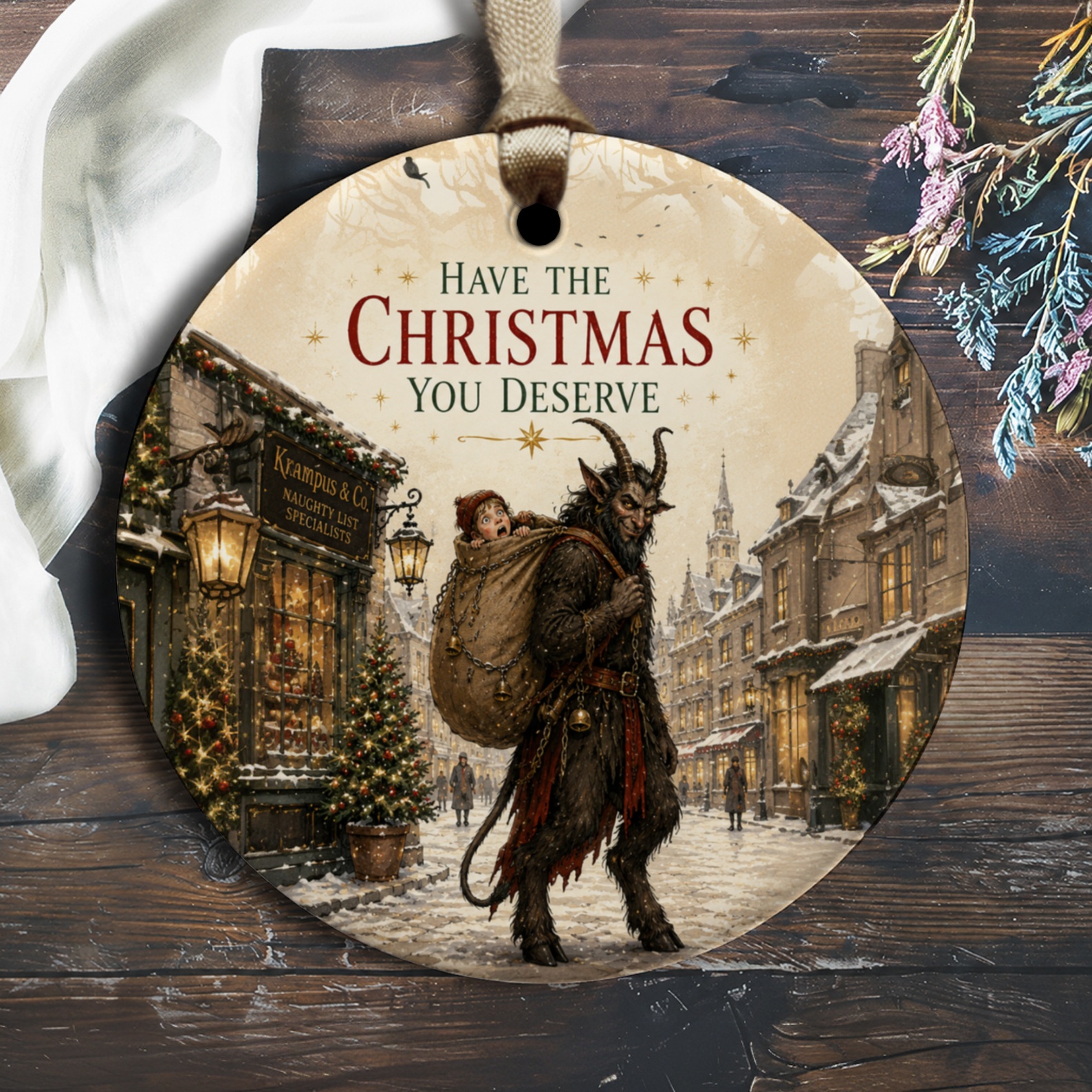 Have The Christmas You Deserve Krampus Ornament Funny Christmas Decor Holiday Decoration Unique Gift Idea O1676