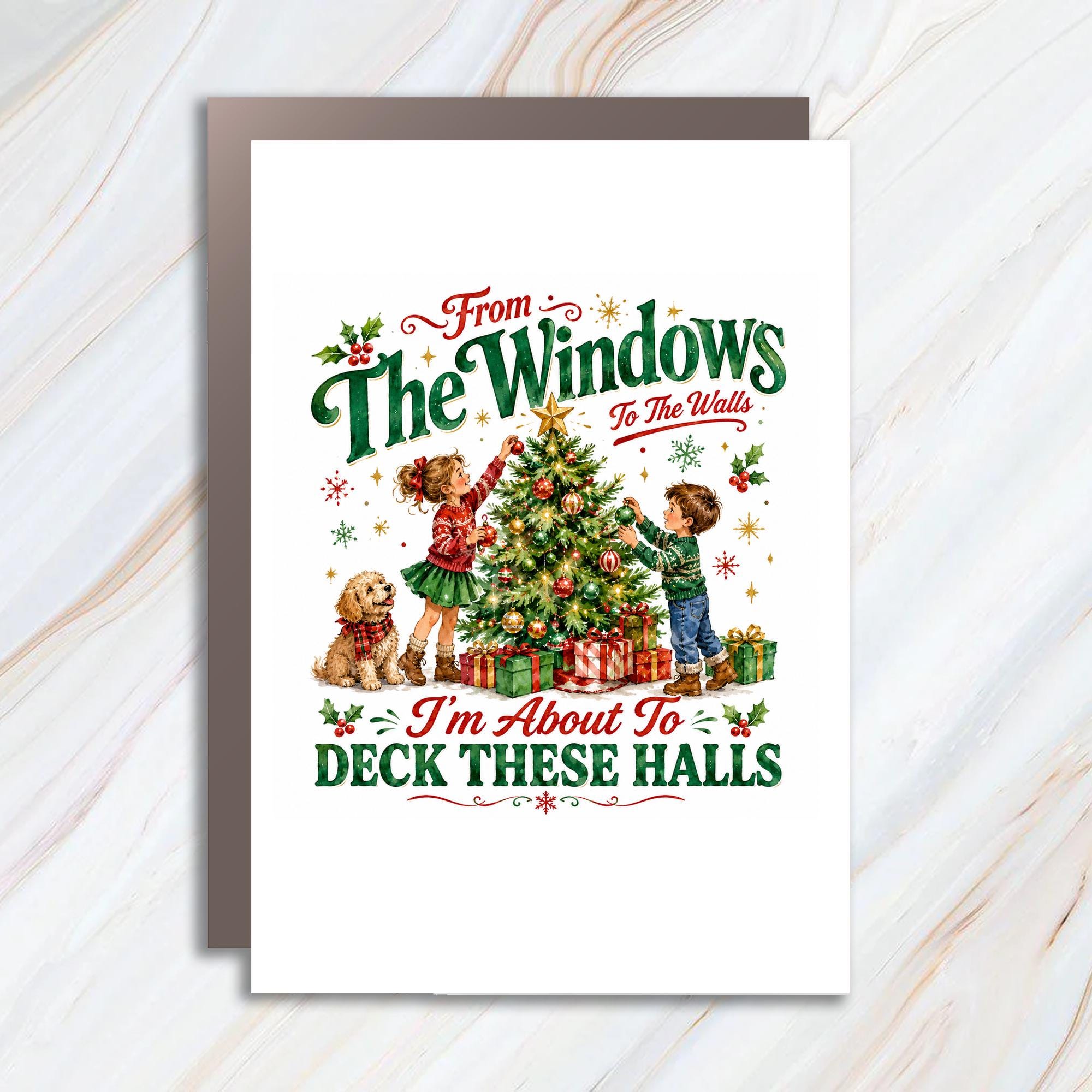 From The Windows To The Walls I'm About To Deck These Halls Christmas Card Funny Holiday Greeting Card For Family Cute Festive Des C1281