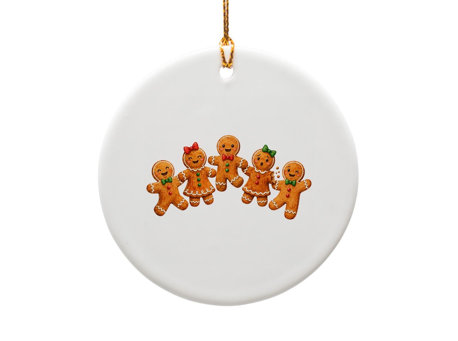 Gingerbread Family Christmas Ornament Cute Holiday Decor Festive Tree Decoration Vintage Style Xmas Ornament Gift O1276