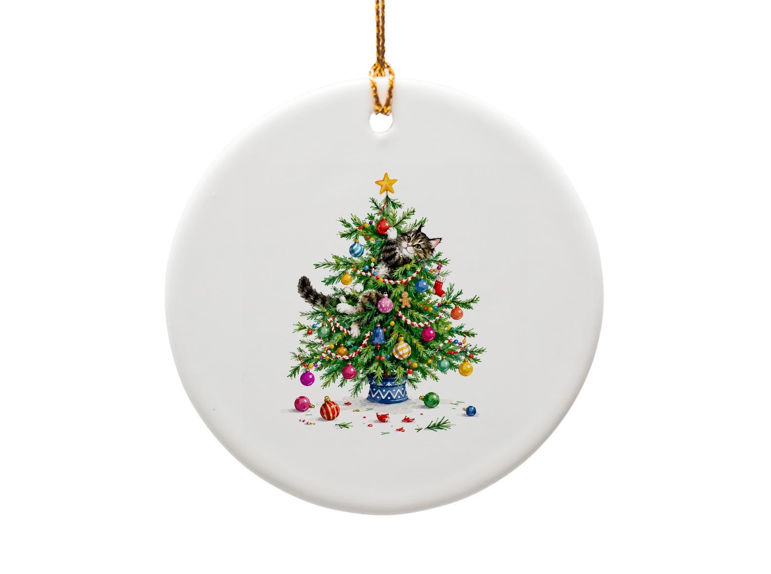 Cat In Christmas Tree Ornament Cute Holiday Decoration For Cat Lovers Festive Christmas Tree Decor Animal Lover Gift O1280