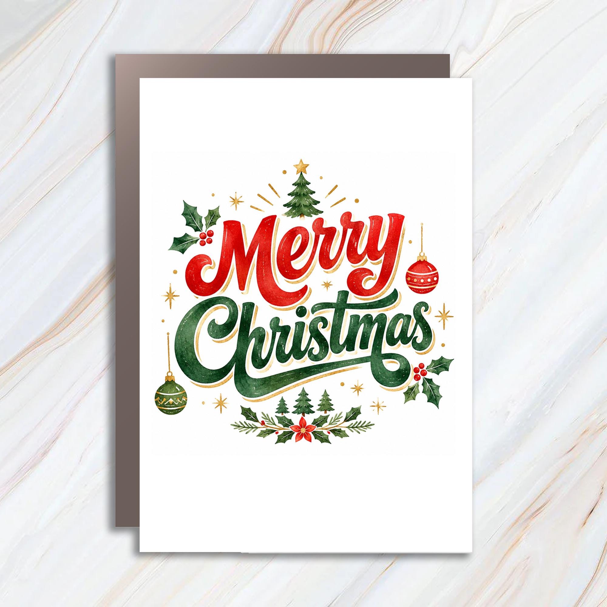 Merry Christmas Festive Greeting Card Holiday Cheer For Cat Lovers Whimsical Cats Christmas Card Cute Animal C1294