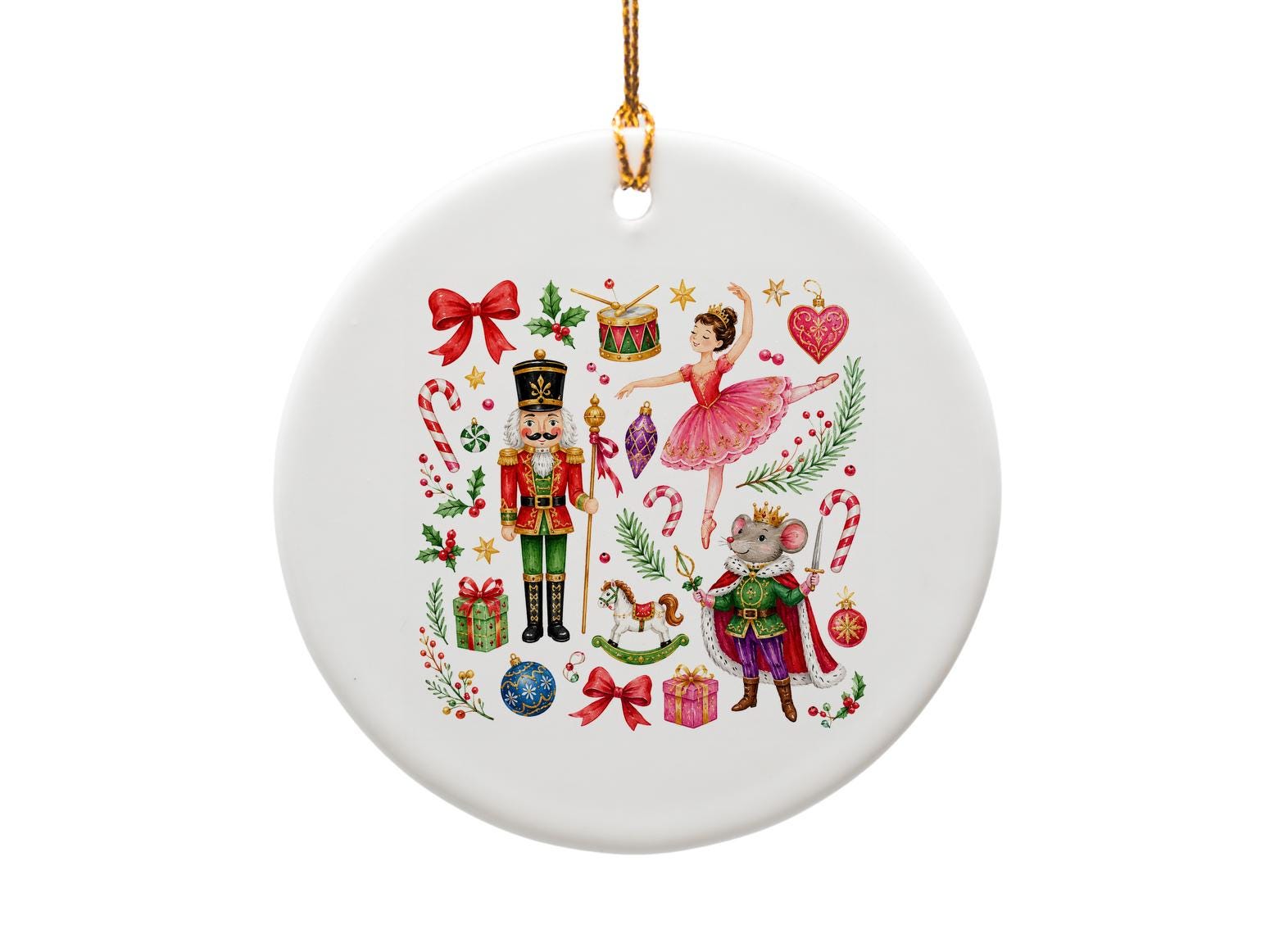 Nutcracker Ballet Christmas Ornament Holiday Decor Ballerina Mouse King Festive Tree Decoration Gift For Her O1281