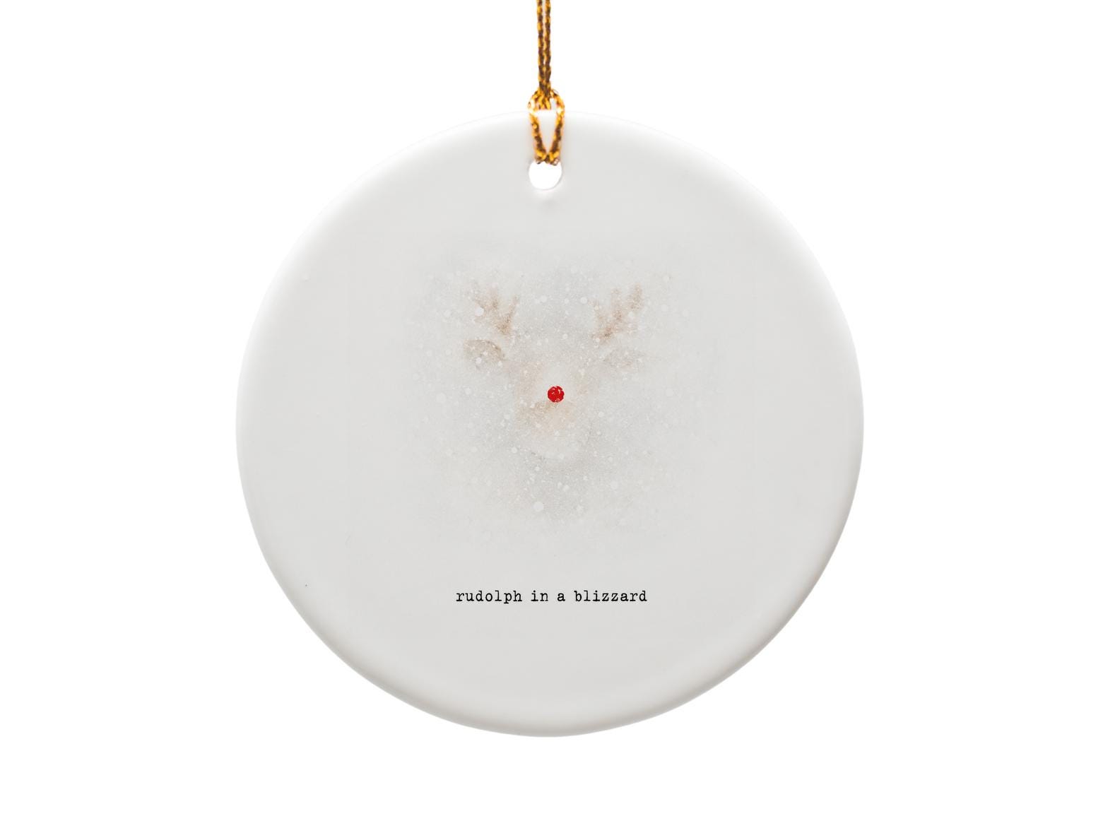 Rudolph In A Blizzard Christmas Ornament Cute Reindeer Holiday Decor Red Nose Festive Winter Decoration For Tree O1298