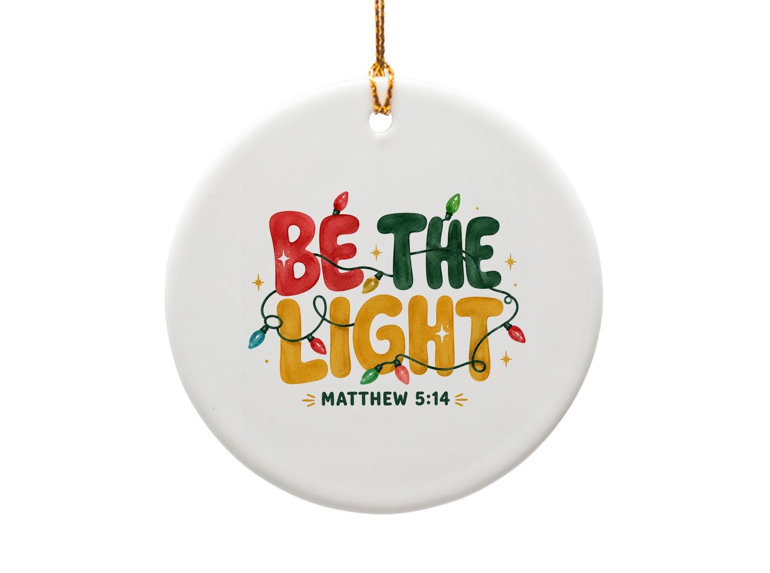 Be The Light Matthew 5:14 Christmas Ornament Inspirational Holiday Decor Christian Gift Festive Home Decoration O1300