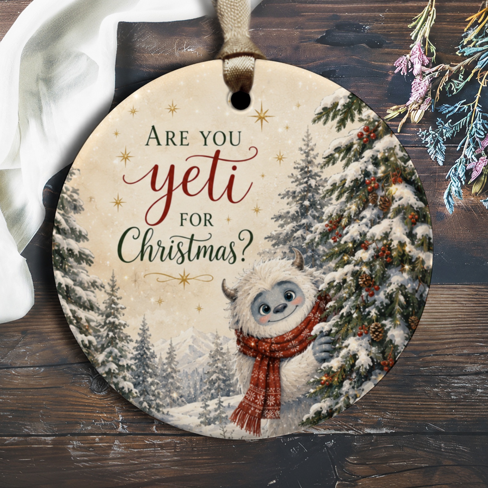 Are You Yeti For Christmas? Cute Yeti Ornament Christmas Tree Decoration Winter Holiday Decor Gift For Yeti Lover O1741