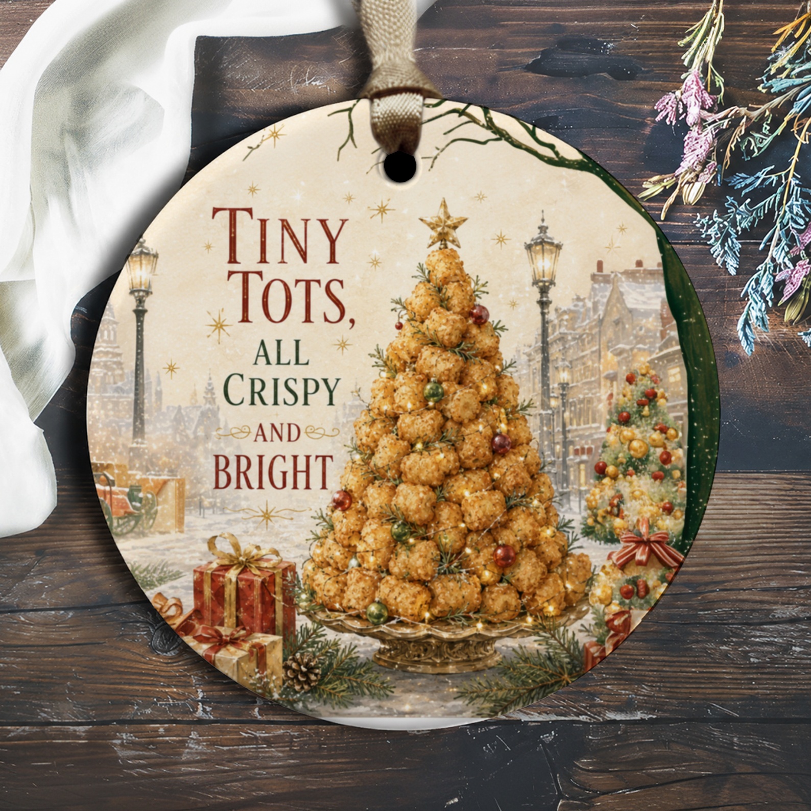 Tiny Tots, All Crispy And Bright Christmas Ornament Festive Holiday Decor Cute Tree Decoration Gift Idea O1757