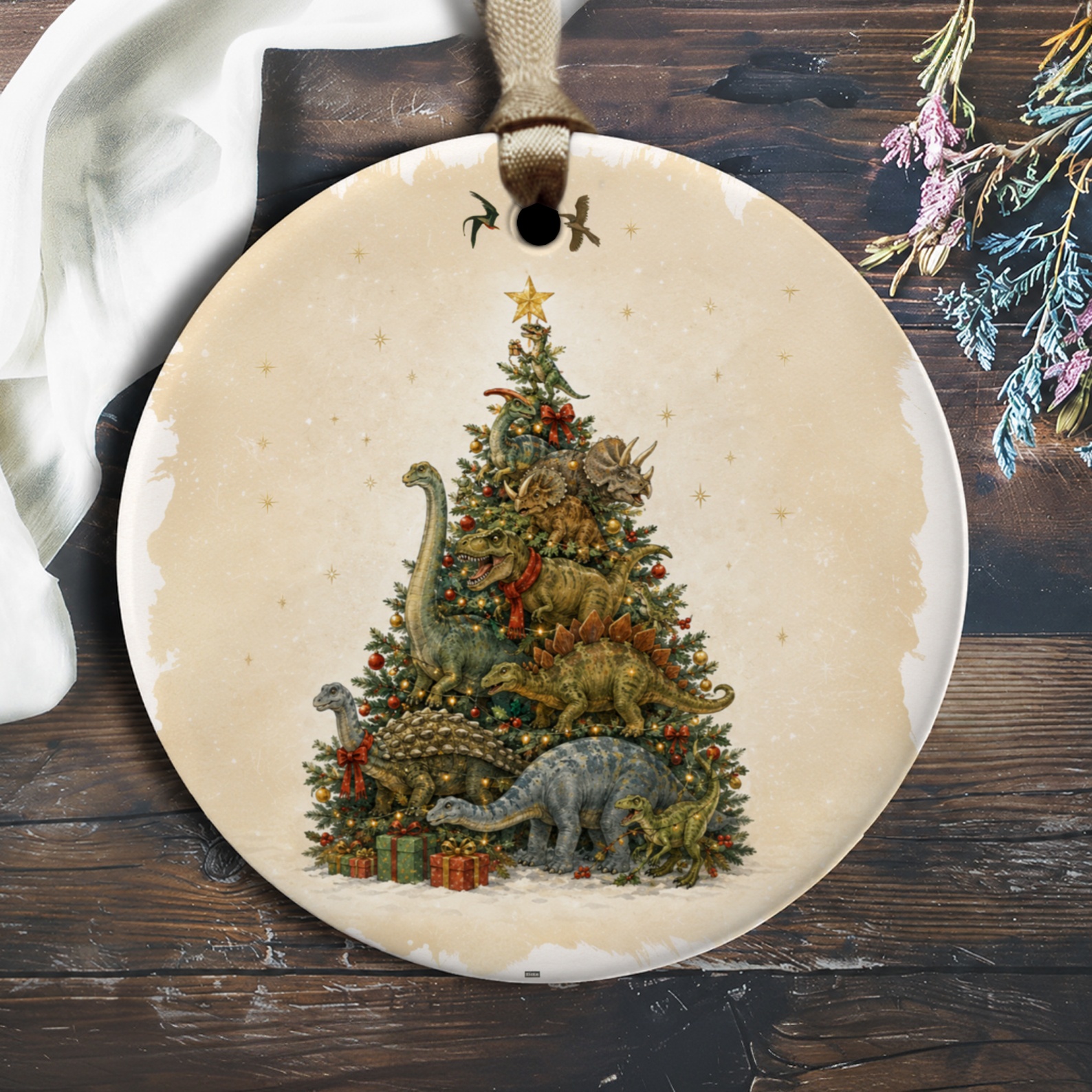 Dinosaur Christmas Tree Ornament Festive Holiday Decor Cute Dino Lovers Gift Unique Christmas Decoration For Kids O1782