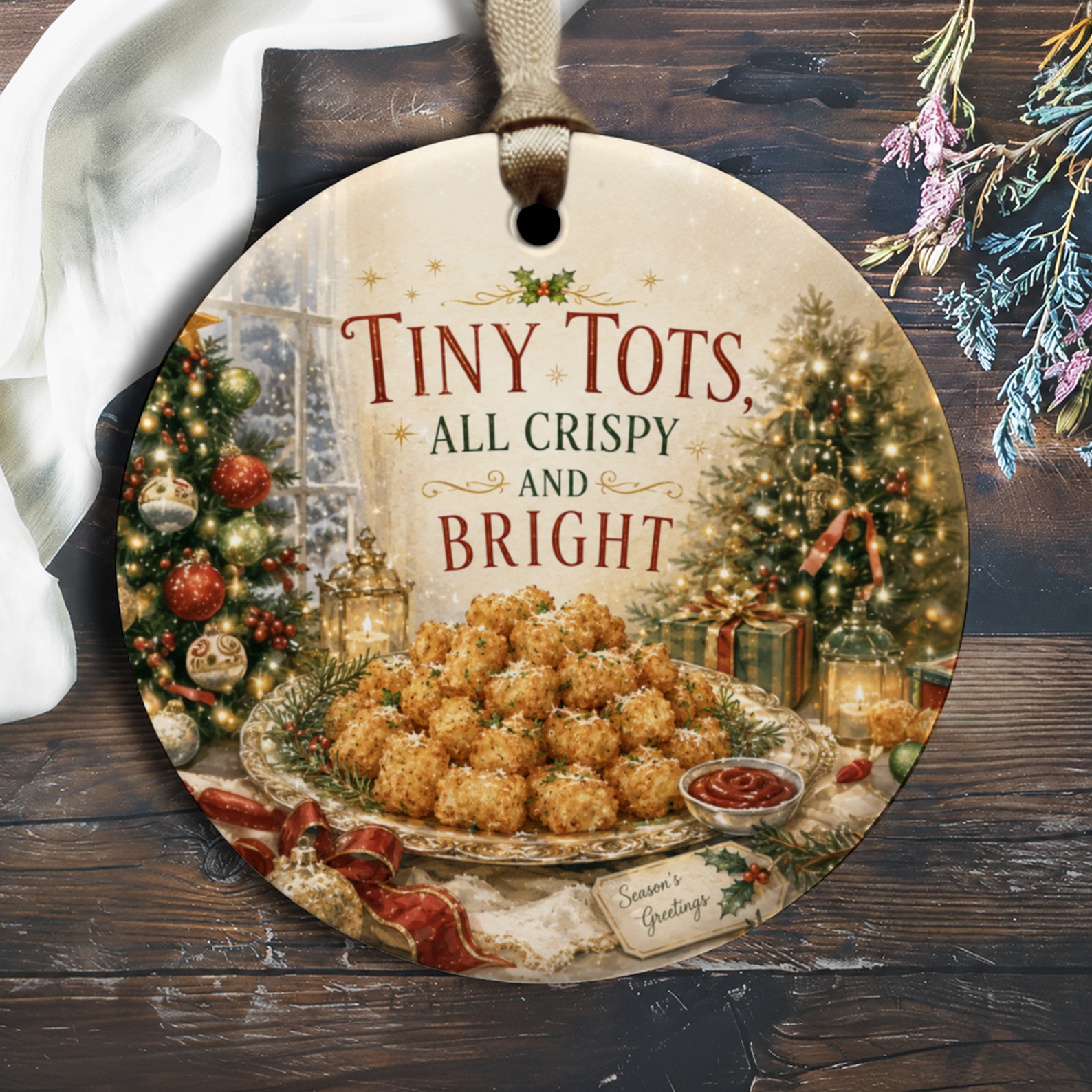 Tiny Tots, All Crispy And Bright Christmas Ornament Festive Holiday Decor Cute Kitchen Decoration Gift Idea O1758
