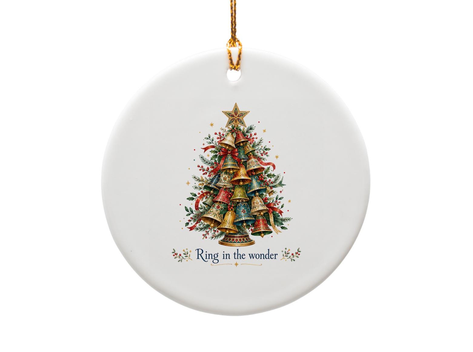Ring In The Wonder Christmas Ornament Festive Bell Tree Holiday Decor Seasonal Decoration Gift Idea O1337