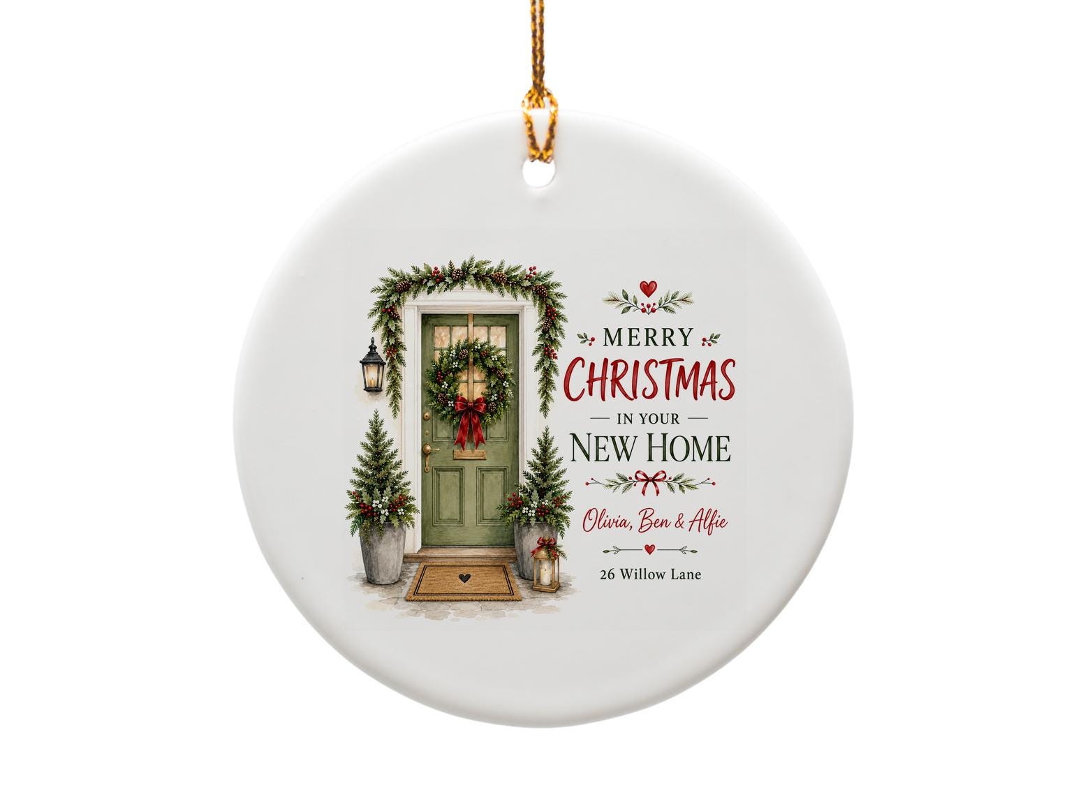 Merry Christmas In Your New Home Ornament Personalized Holiday Decor New Home Gift Custom Christmas Ornament O1338