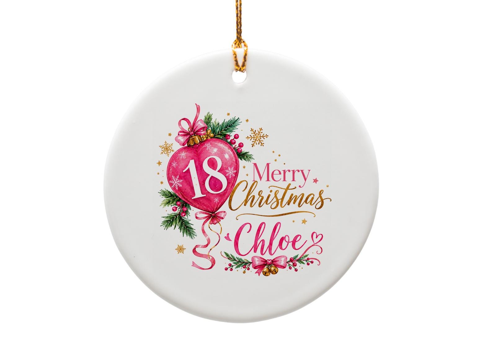 18 Merry Christmas Personalized Ornament Heart Shaped Holiday Decor Custom Name Christmas Gift Keepsake O1339