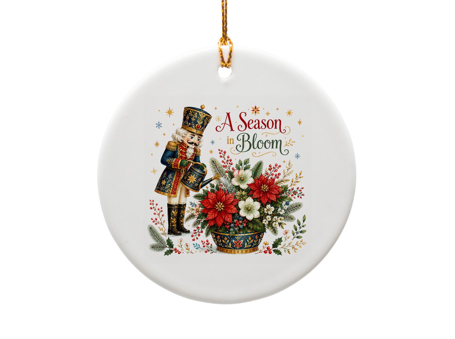 A Season In Bloom Christmas Ornament Nutcracker Floral Arrangement Holiday Decor Festive Home Decoration Gift O1346