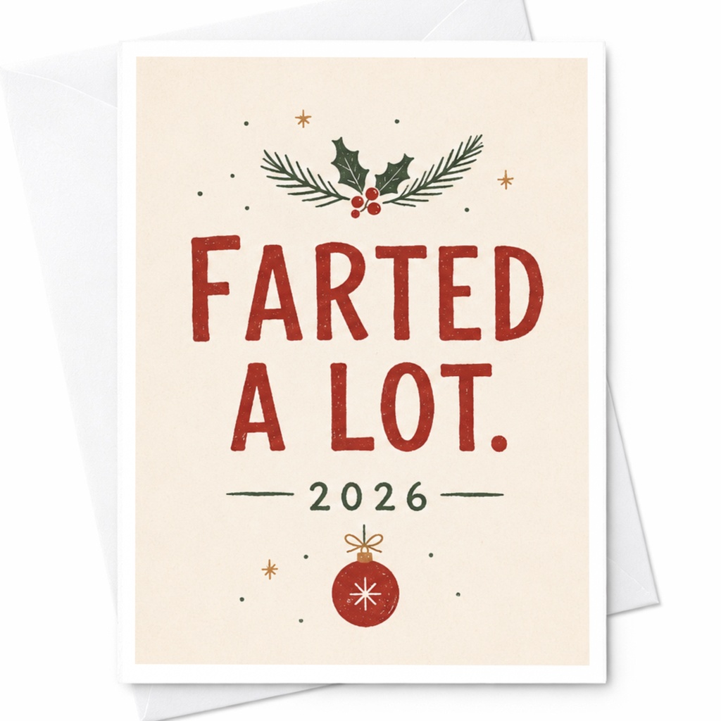 Farted A Lot. 2026 Funny Christmas Card Holiday Greeting Card For Friends Family Cute Festive Card C5968