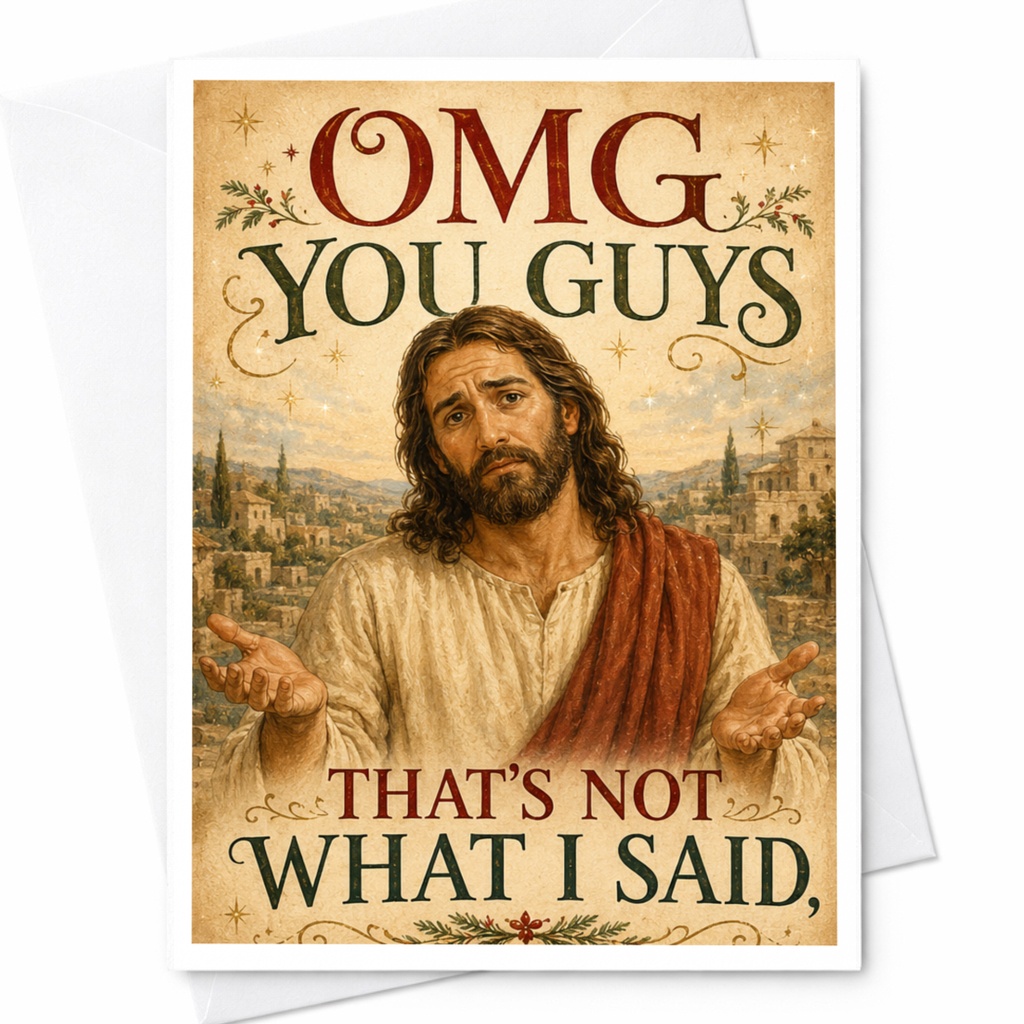 Omg You Guys That's Not What I Said Funny Greeting Card Illustration Sarcastic Card For Friends Card C5953